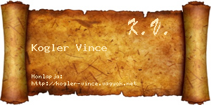 Kogler Vince névjegykártya
